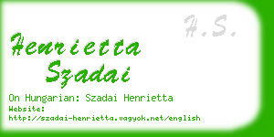 henrietta szadai business card